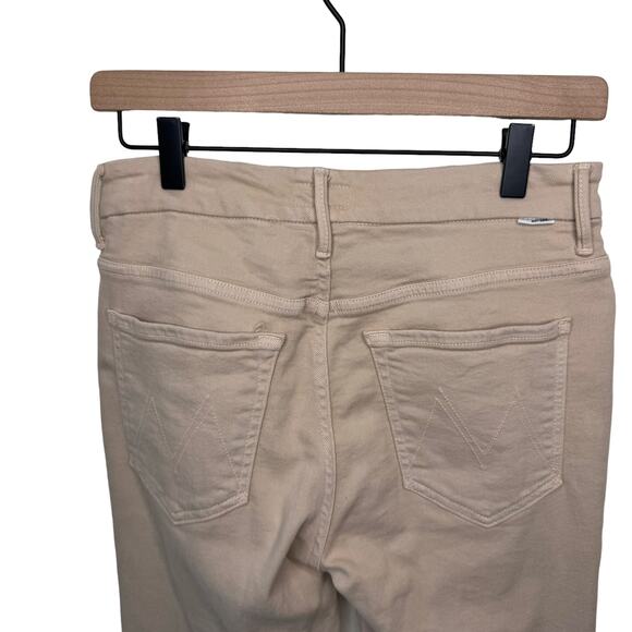 MOTHER High Waisted Looker Ankle Fray Wash: Khaki Size 27 - Picture 7 of 10